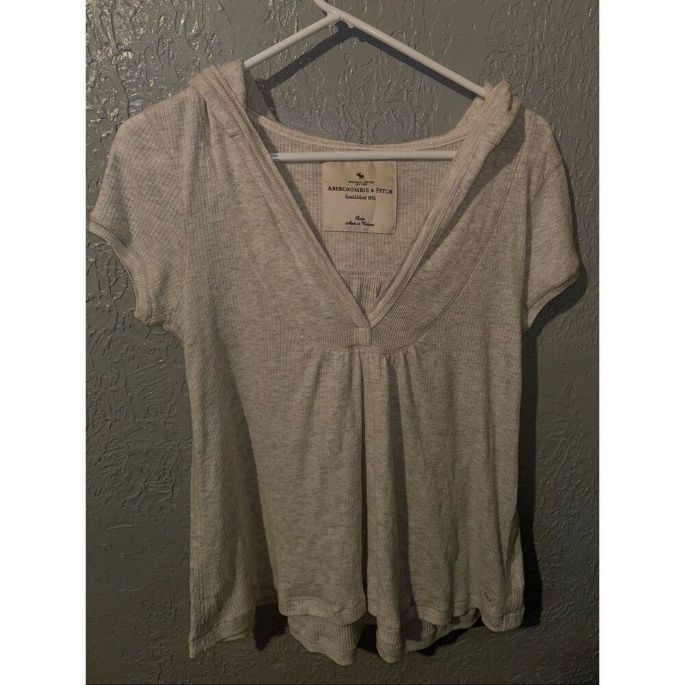 Abercrombie Vintage Hooded Ribbed Babydoll Top